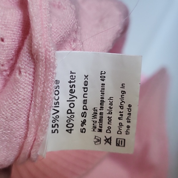 CLEARLOVE Pink Light Short Sleeved Sweater XL - Picture 4 of 7
